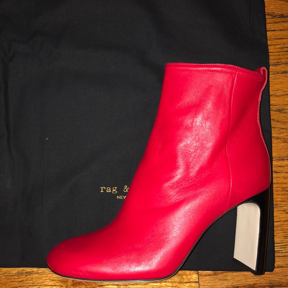 Rag and bone red Ellis Boot. Gently Worn